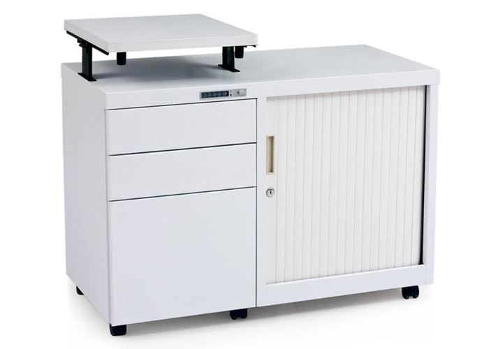 Steel Furniture|Steel Cabinet|Office Furniture|Floor cabinet with rolling door and 3 drawers|���Ź�|�������ļ��� CG-PM-114A-S-G